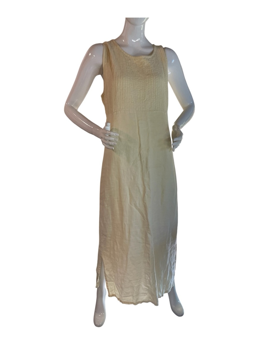 Kiko 100% Linen Light  Yellow Dress